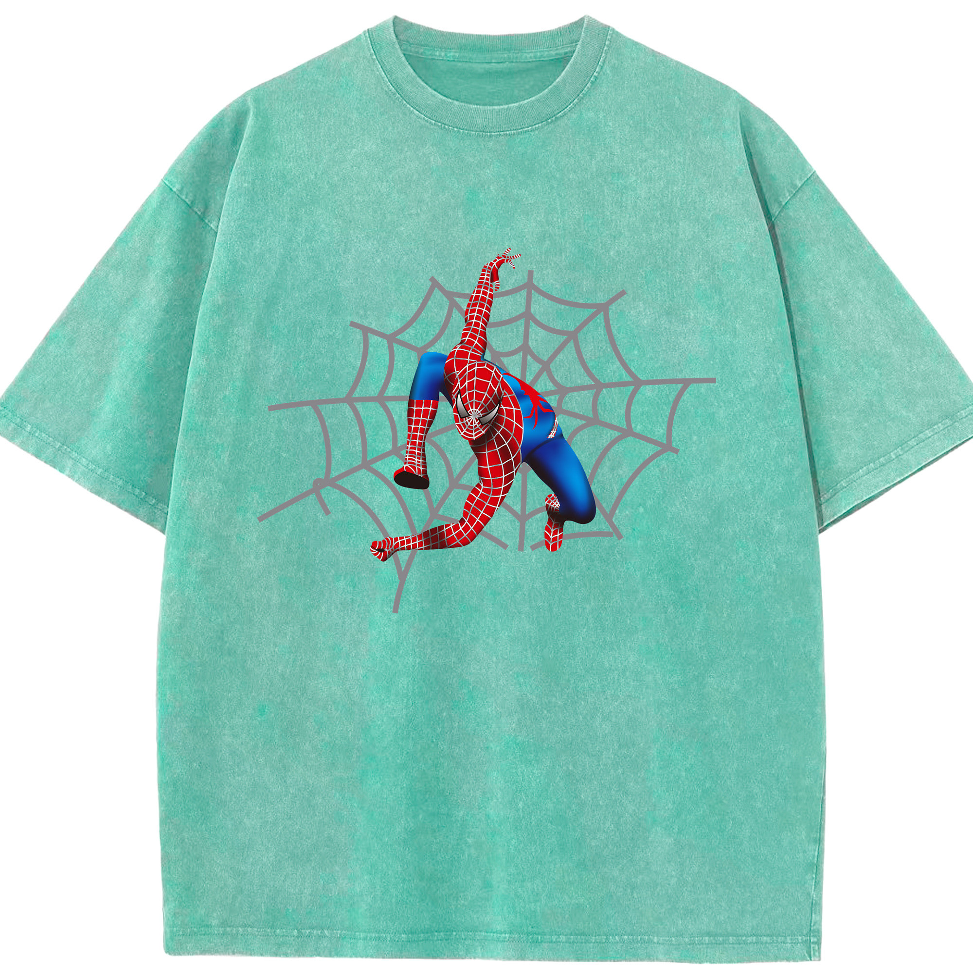 （画像用） Spider Man スパイダーマン 綿100% ヴィンテージ風 半袖Tシャツ（フロントプリント）